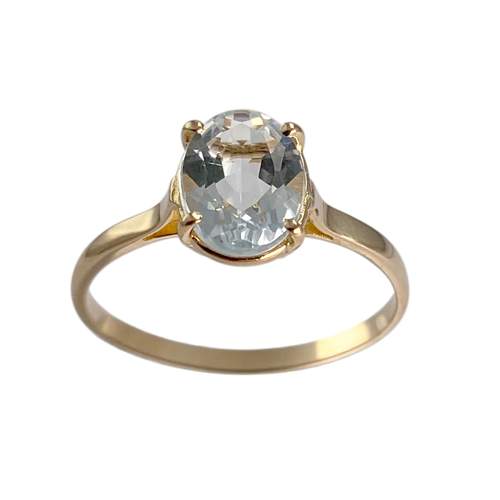 Bague d'occasion or 750 jaune aigue marine