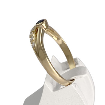 Second hand ring gold 750 yellow sapphire zirconias