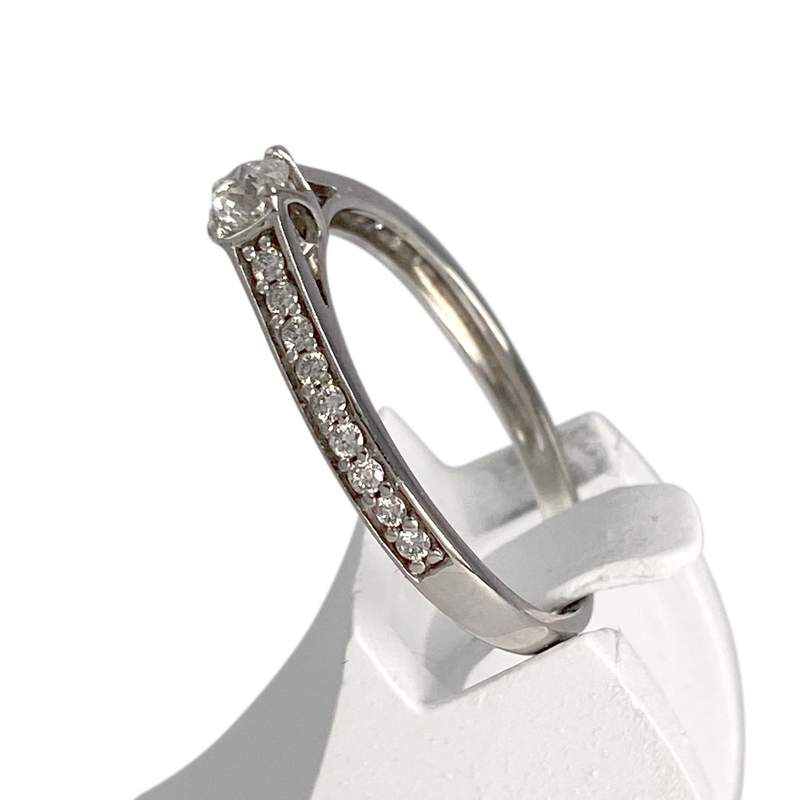 Bague d'occasion or 750 blanc diamants - vue 2