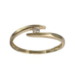 Solitaire d'occasion or 750 jaune diamant - vue 1