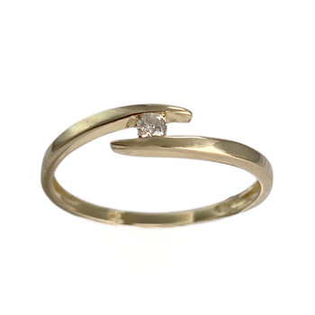 Solitaire tweedehands goud 750 gele diamant