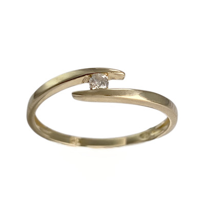 Solitaire d'occasion or 750 jaune diamant