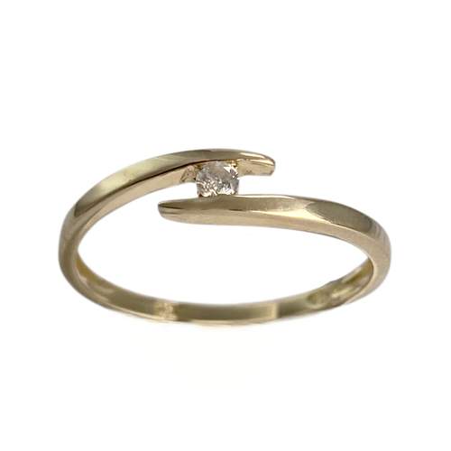 Solitaire d'occasion or 750 jaune diamant