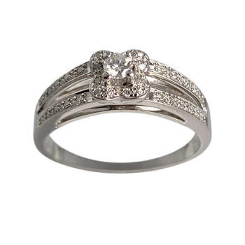 Tweedehands MAUBOUSSIN ring in 750 witgoud met diamanten
