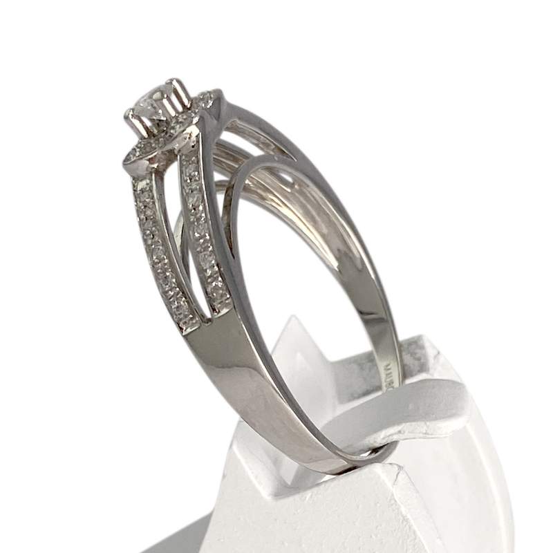 Bague MAUBOUSSIN d'occasion or 750 blanc diamants - vue 2