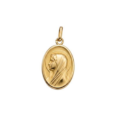 Pre-owned 750 yellow gold mother-of-pearl pendant