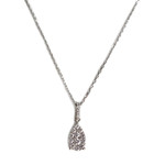 Collier d'occasion or 750 blanc maille forçat diamants - vue 1