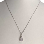 Collier d'occasion or 750 blanc maille forçat diamants - vue 2