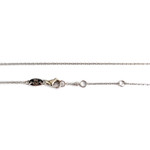 Collier d'occasion or 750 blanc maille forçat diamants - vue 3