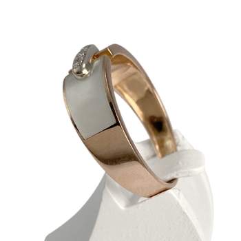 Bague d'occasion or 750 jaune diamants nacres