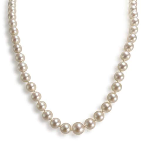 Tweedehands ketting van 750 geelgoud met gekweekte parels