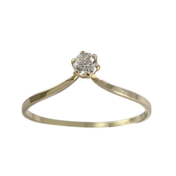 Solitaire d'occasion or 750 jaune zirconia
