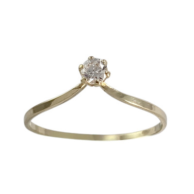 Solitaire tweedehands goud 750 gele zirkonia