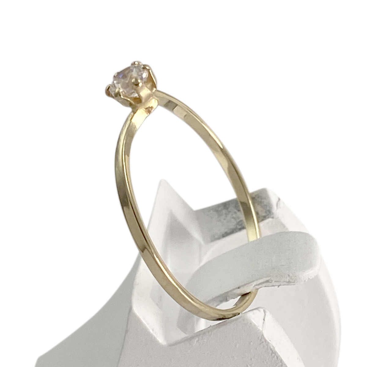 Solitaire d'occasion or 750 jaune zirconia - vue 2