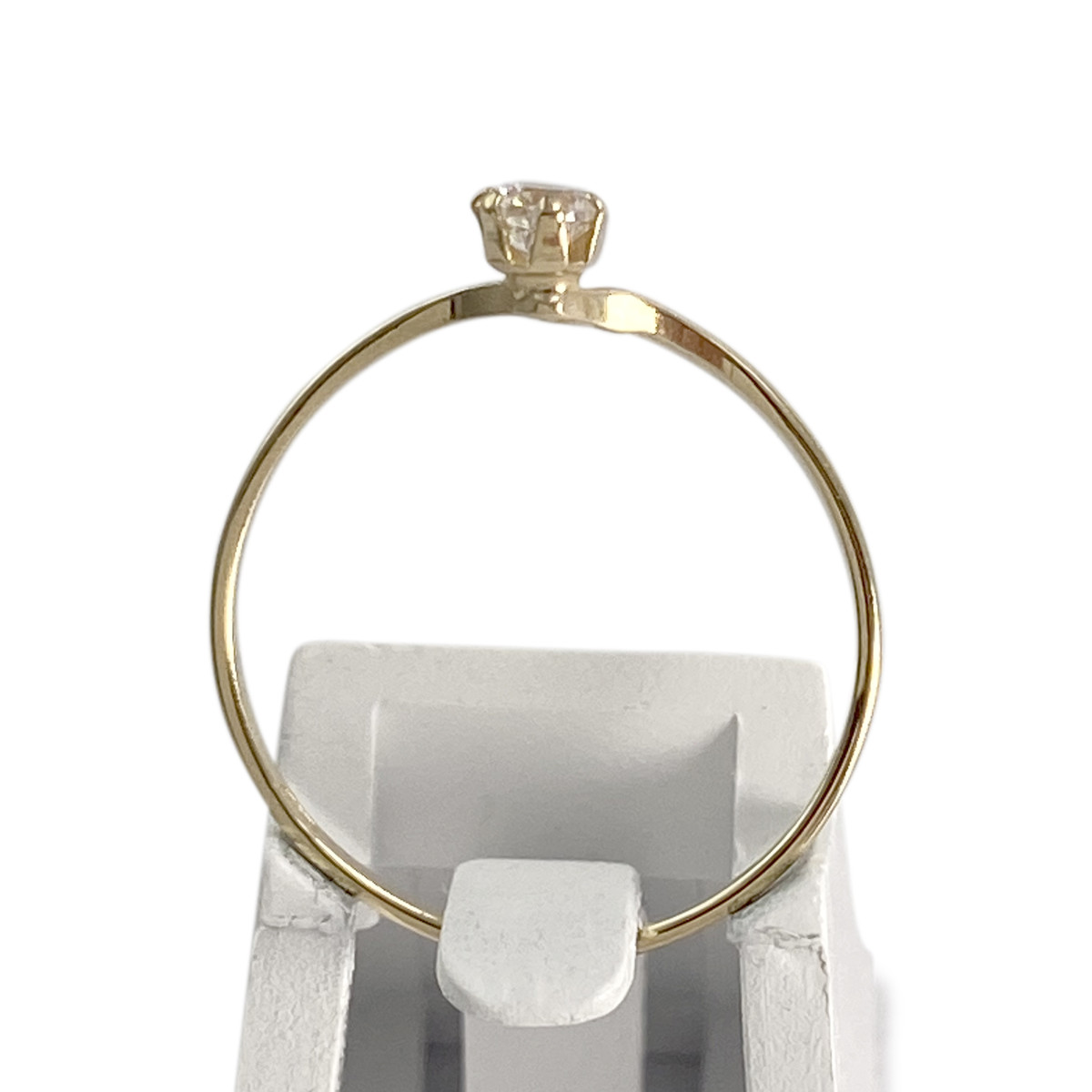 Solitaire d'occasion or 750 jaune zirconia - vue 3
