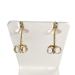 Boucles d'oreilles d'occasion  or 750 2 tons émeraudes - vue 3