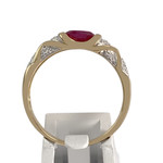 Bague d'occasion  or 2 tons 750 diamants rubis - vue 3