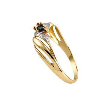 Bague d'occasion or 750 2 tons rubis saphir émeraude