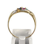 Bague d'occasion or 750 2 tons rubis saphir émeraude - vue 3