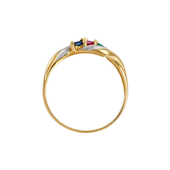 Bague d'occasion or 750 2 tons rubis saphir émeraude