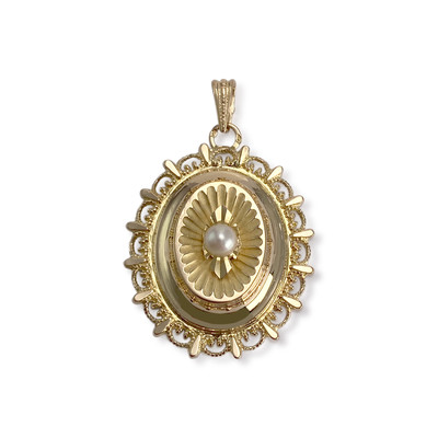 Pendentif d'occasion or 750 jaune perle d'eau douce - vue 1
