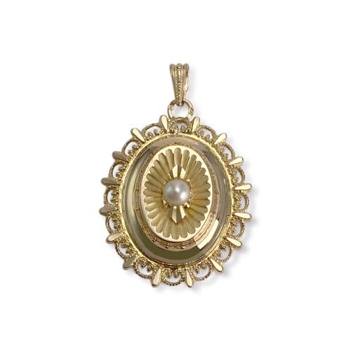 Pendentif d'occasion or 750 jaune perle d'eau douce