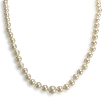 Collier en chute d'occasion or 750 jaune perles de culture