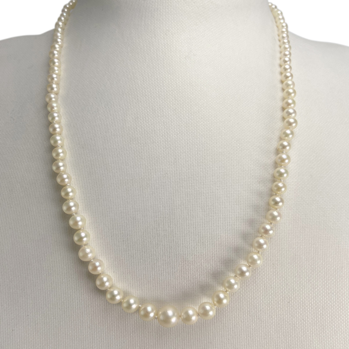 Collier en chute d'occasion or 750 jaune perles de culture - vue 2