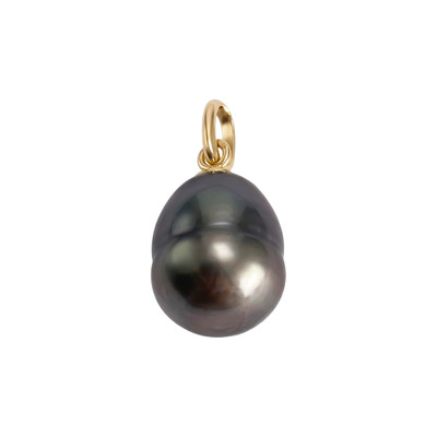 Second-hand pendant in 750 yellow gold with cultured pearl