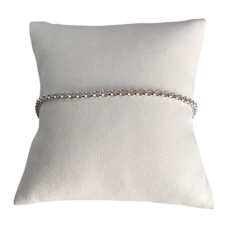 Bracelet d'occasion or 750 blanc maille jaseron - vue 1