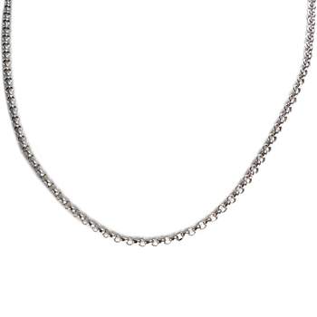 Tweedehands ketting van 750 witgoud, jaseron-patroon, 42 cm