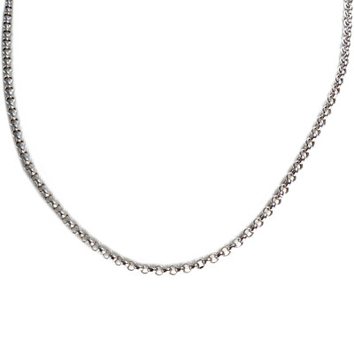 Collier d'occasion or 750 blanc maille jaseron