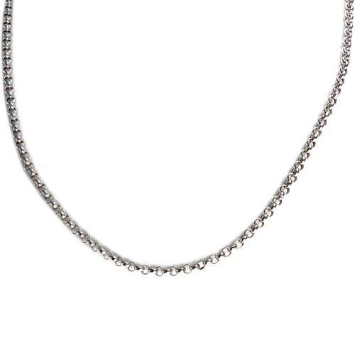Pre-owned 750 white gold Jaseron chain necklace