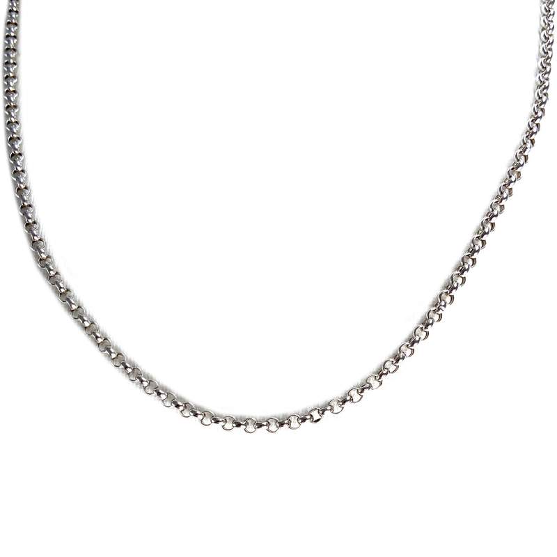 Collier d'occasion or 750 blanc maille jaseron - vue 1