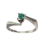 Solitaire d'occasion or 750 blanc agate - vue 1