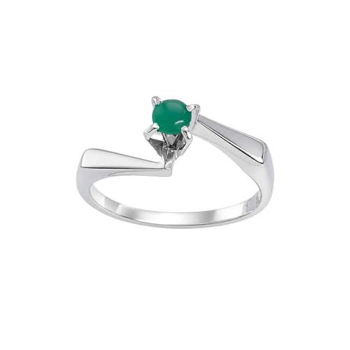 Solitaire d'occasion or 750 blanc agate