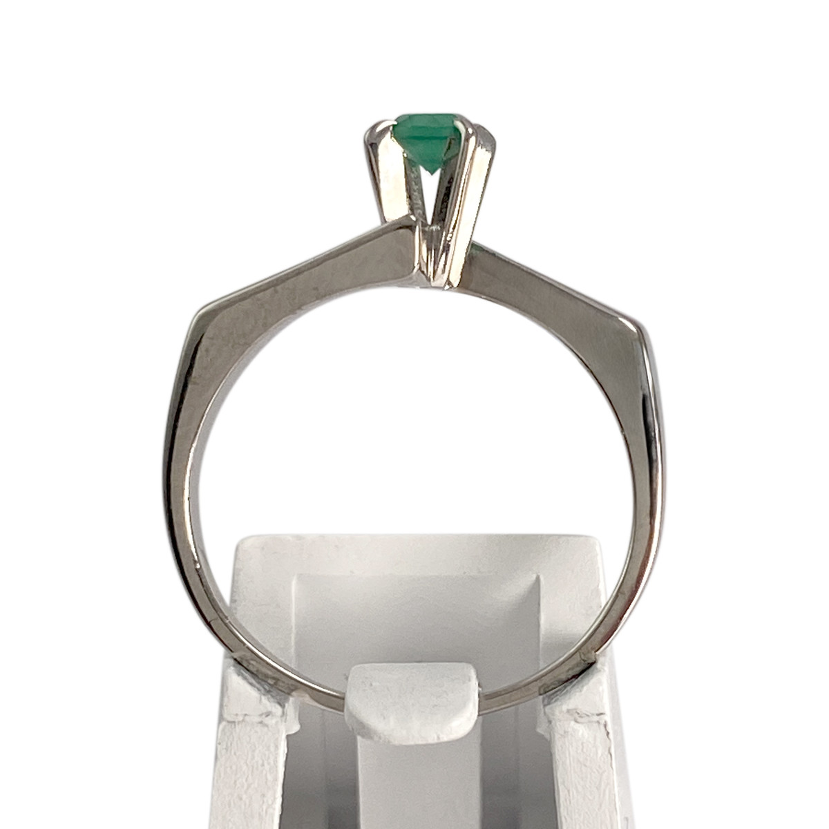 Solitaire d'occasion or 750 blanc agate - vue 3