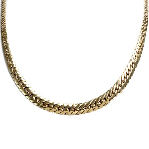 Second-hand necklace in 750 yellow gold, English weave