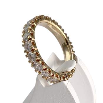 Bague d'occasion or 750 jaune diamantS synthétiques
