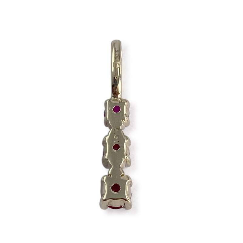 Pendentif d'occasion or 375 2 tons diamants, rubis - vue 2
