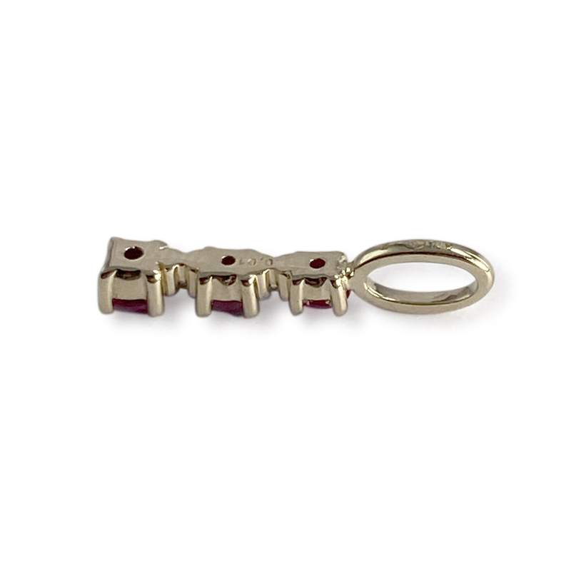 Pendentif d'occasion or 375 2 tons diamants, rubis - vue 3