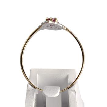 Bague d'occasion 2 ors 750 marquise diamants rubis