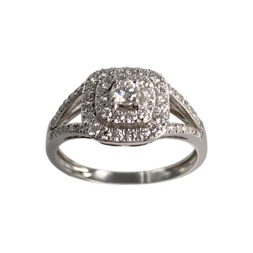 Bague d'occasion or 750 blanc diamant diamant diamant