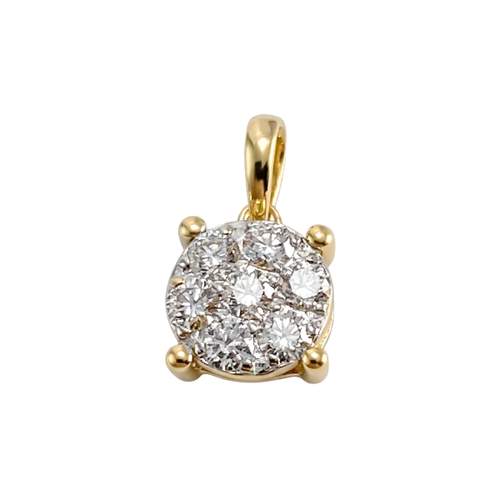 Pendentif d'occasion  or 750 2 tons diamants synthetique