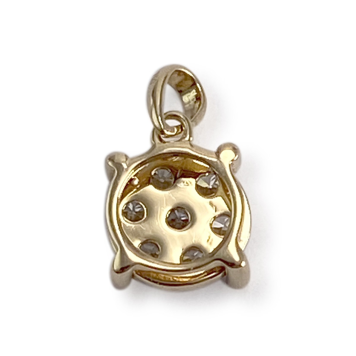 Pendentif d'occasion  or 750 2 tons diamants synthetique - vue 2