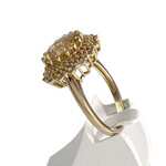 Bague d'occasion or 750 jaune diamants citrine - vue 2