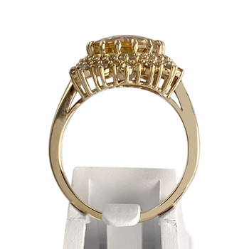 Bague d'occasion or 750 jaune diamants citrine