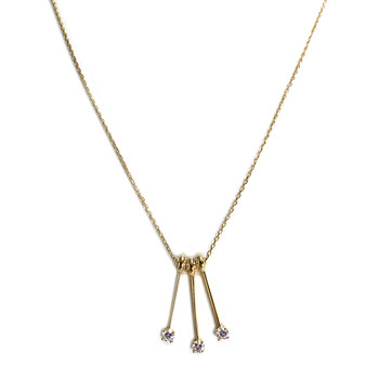 Collier d'occasion or 750 jaune maille forçat zirconias 42.5cm