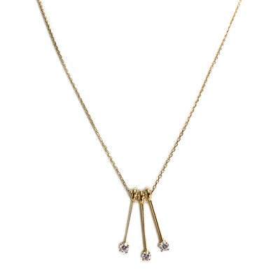 Collier d'occasion or 750 jaune maille forçat zirconias 42.5cm