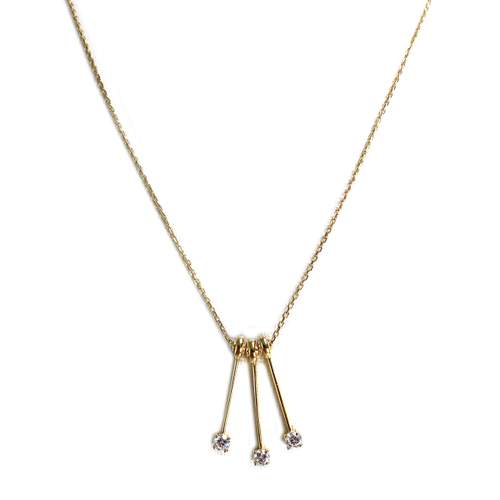 Collier d'occasion or 750 jaune maille forçat zirconias 42.5cm